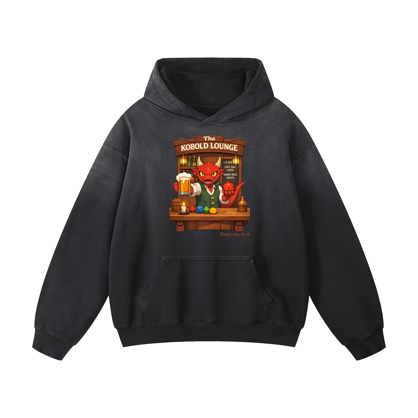 The Kobold Lounge - Heavyweight Sunfade Oversized Hoodie